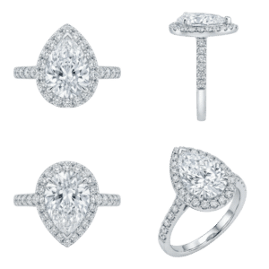 Halo Pear Ring