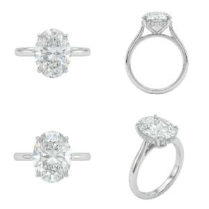 Hidden Halo Oval Ring
