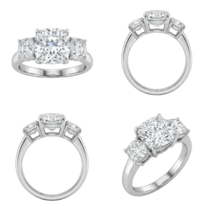 Three-Stone Cushion Ring