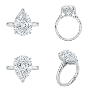 Hidden Halo Pear Ring