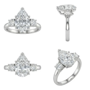 Three-Stone Pear Ring
