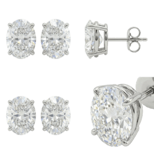 Oval Diamond Stud Earrings