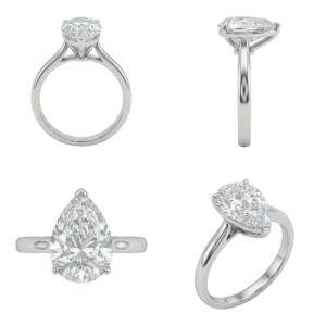 Solitaire Pear Ring