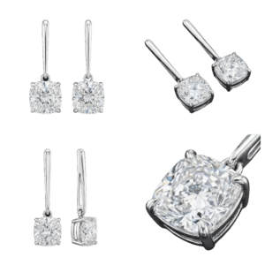 Cushion Diamond Drop Earrings