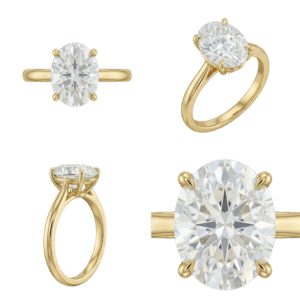 Solitaire Oval Ring - Yellow Gold