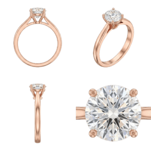 Solitaire Round Ring - Rose Gold