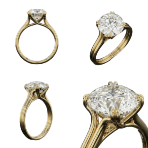 Solitaire Round Ring - Yellow Gold