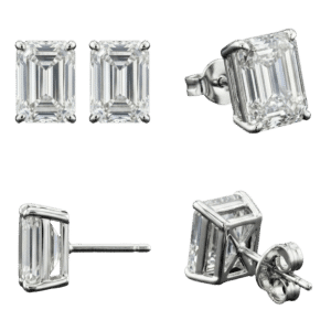 Emerald Diamond Stud Earrings