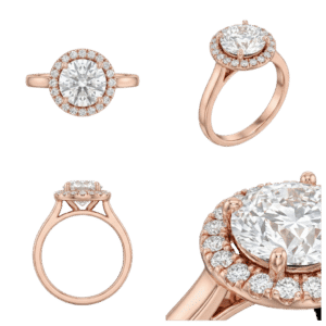 Halo Round Ring - Rose Gold