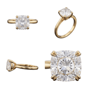 Solitaire Cushion Ring - Yellow Gold