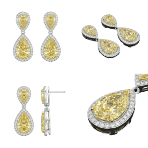 Fancy Yellow Pear Drop Earrings