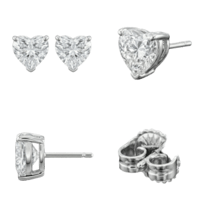 Heart Diamond Stud Earrings