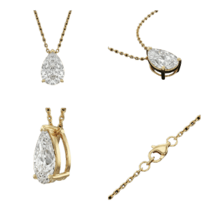 Pear Solitaire Necklace - Yellow Gold