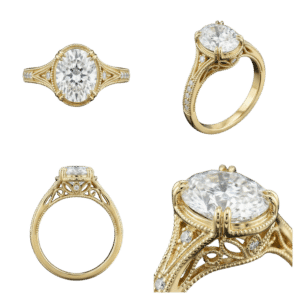Vintage Oval Ring - Yellow Gold