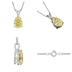 Fancy Yellow Pear Solitaire Necklace