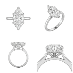 Hidden Halo Marquise Ring