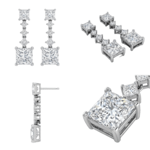 Princess Diamond Drop Earrings
