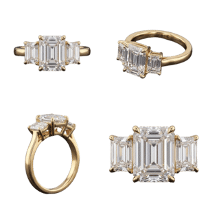 Three-Stone Emerald Ring - Yellow Gold