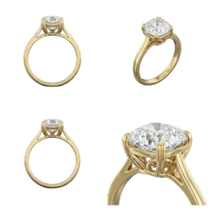 Vintage Cushion Ring - Yellow Gold