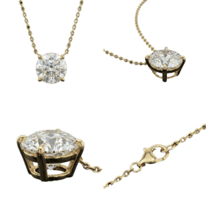 Round Solitaire Necklace - Yellow Gold