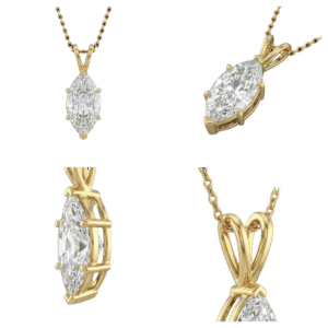 Marquise Pendant - Yellow Gold