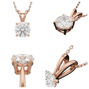 Round Solitaire Pendant - Rose Gold