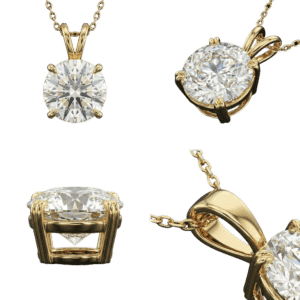 Round Solitaire Pendant - Yellow Gold