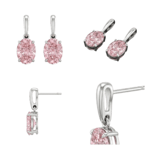 Fancy Pink Oval Drop Earrings