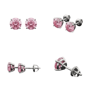 Fancy Pink Stud Earrings