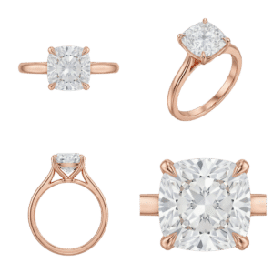 Solitaire Cushion Ring - Rose Gold