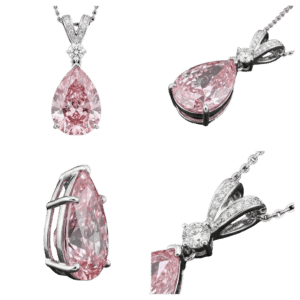 Fancy Pink Pear Drop Pendant