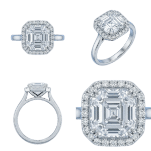 Halo Asscher Ring