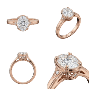 Vintage Oval Ring - Rose Gold