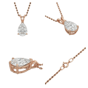 Pear Solitaire Necklace - Rose Gold