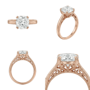 Vintage Cushion Ring - Rose Gold