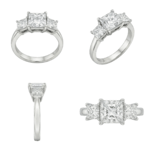 Three-Stone Princess Ring