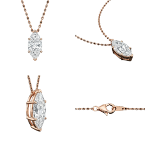 Marquise Pendant Necklace - Rose Gold