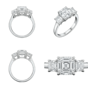 Three-Stone Asscher Ring