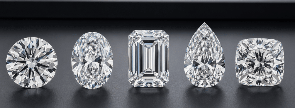 Round and fancy-shape lab-grown diamonds compared for price and visual proportions