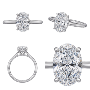Platinum Oval Solitaire Diamond Ring