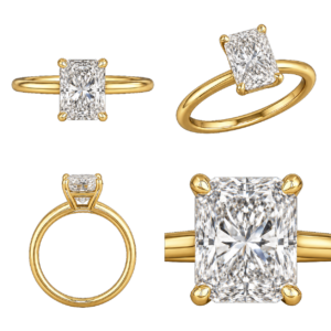 Yellow Gold Radiant Solitaire Diamond Ring