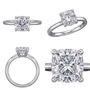 Platinum Cushion Solitaire Diamond Ring