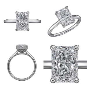 Platinum Radiant Solitaire Diamond Ring