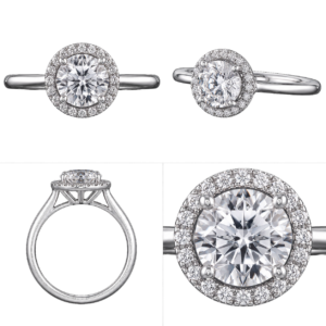 Platinum Round Halo Diamond Ring