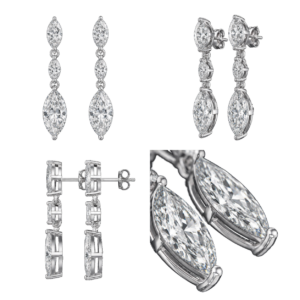 Platinum Marquise Diamond Drop Earrings