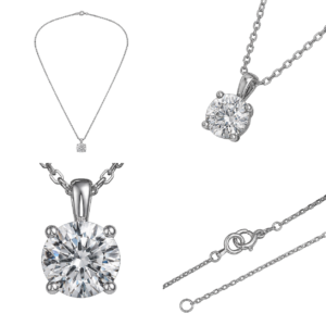 Platinum Round Solitaire Diamond Pendant