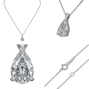 Platinum Pear Diamond Pendant Necklace