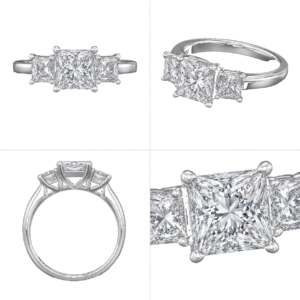 Platinum Princess Three-Stone Diamond Ring