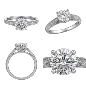 Platinum Round Vintage Diamond Ring