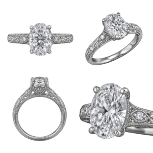 Platinum Oval Vintage Diamond Ring